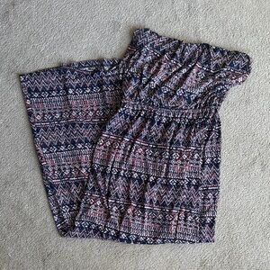 Bongo Tribal Print Strapless Maxi Dress